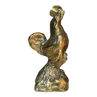 Small gilded bronze rooster signed Philippe Ardy
