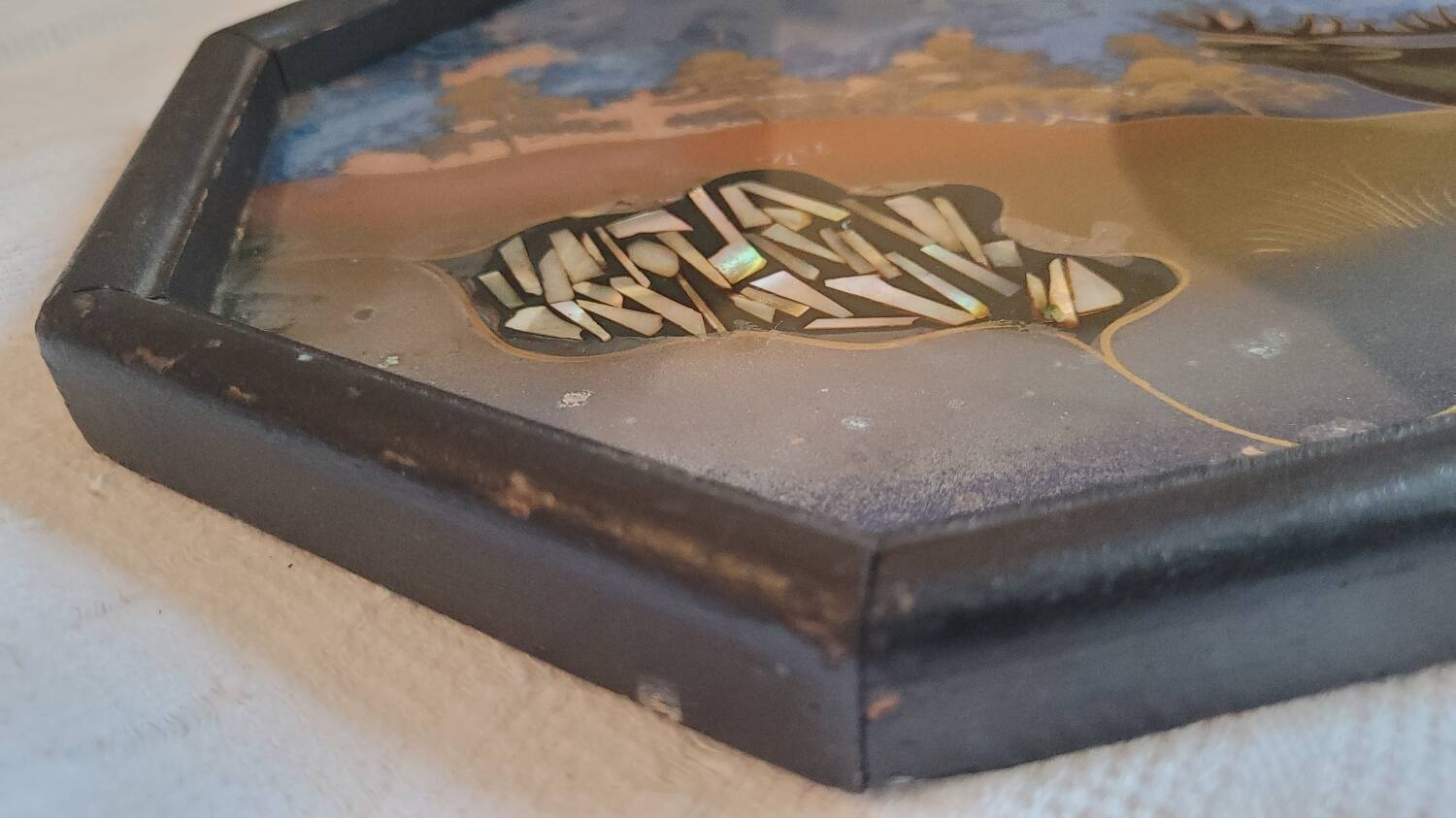 Painted glass tray 1930