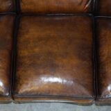 Howard & Son leather canapé, restored vintage, 3-seater