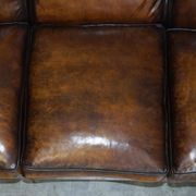 Howard & Son leather canapé, restored vintage, 3-seater