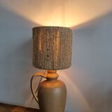 Lampe gres vintage abat jour corde