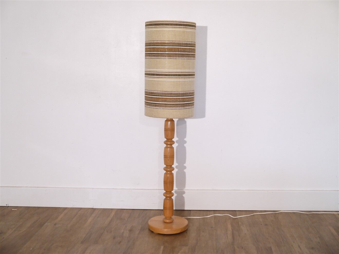 Scandinavian wooden floor lamp turned 1960