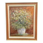 Huile sur panneau originale suédoise "Fleurs d'été dans un pot" par Jan Rhodin