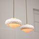 Mid-Century Italian Ceramic & Brass Pendant Lamps, Set of 2