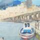 Watercolor "Banyuls sur Mer" by André TOURE, France