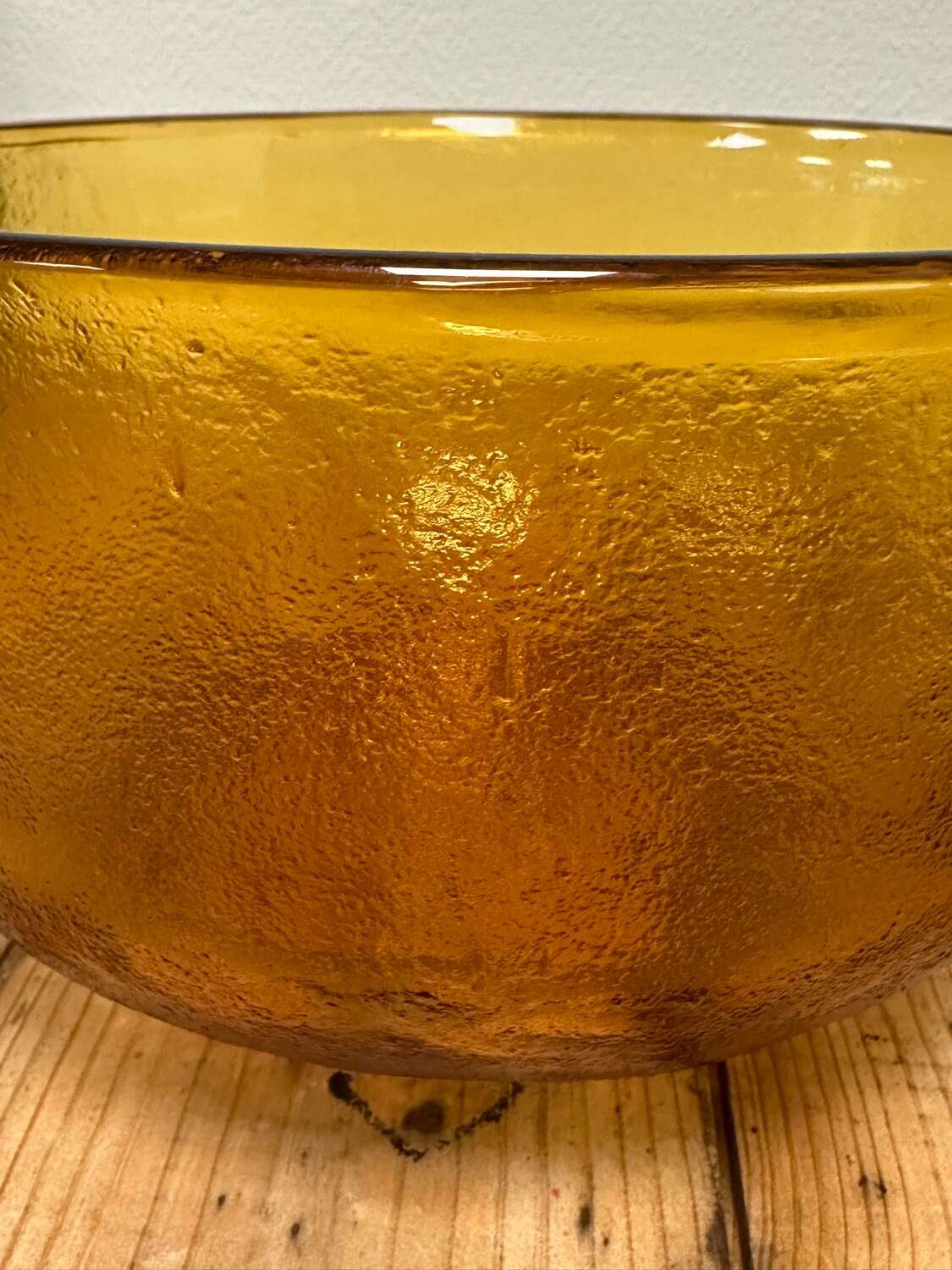 Vintage amber granite glass salad bowl