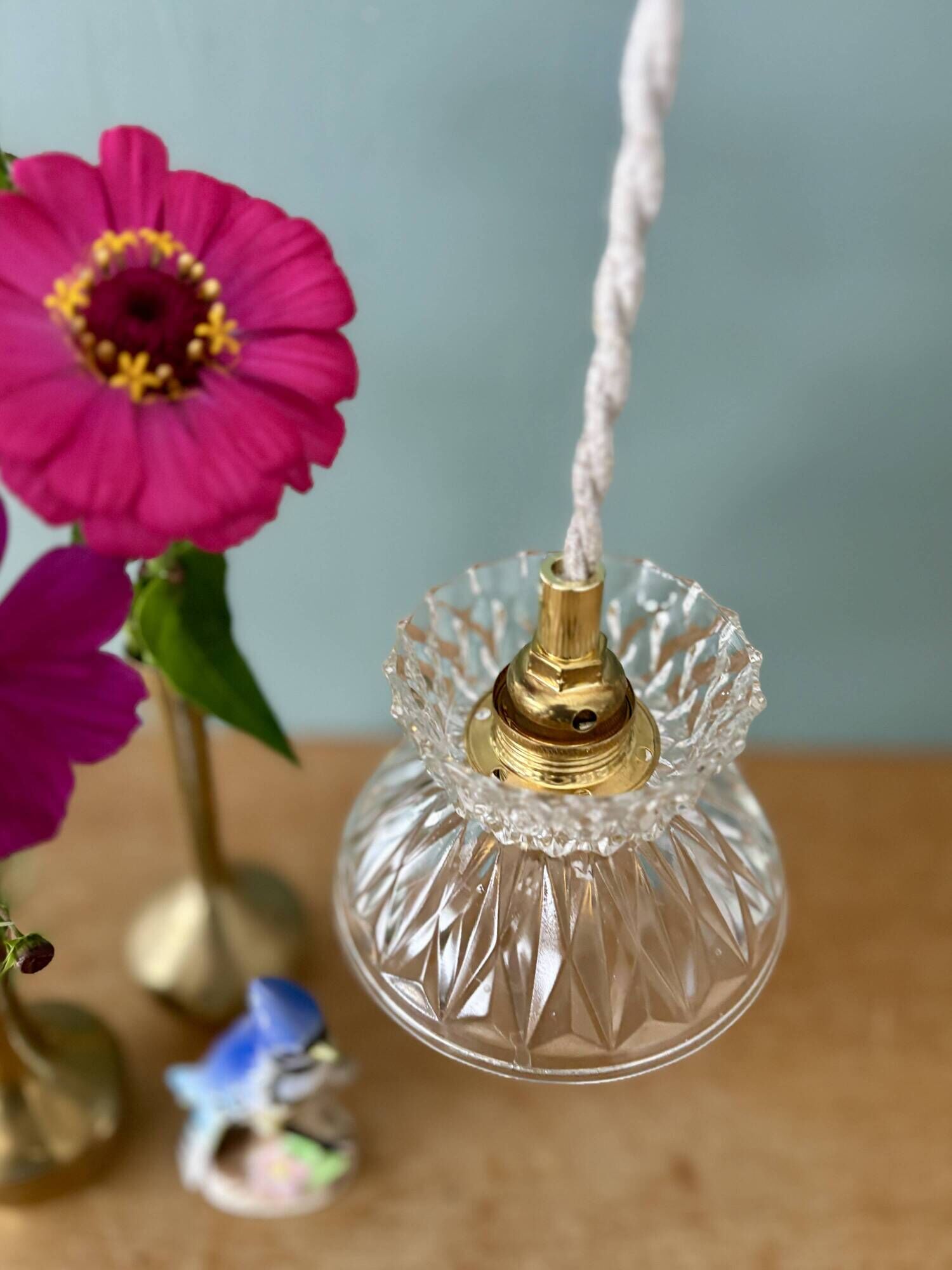 Vintage glass pendant light - tableware collection (UD1)