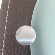 Applique ou plafonnier en verre dépoli et matière façon cuir