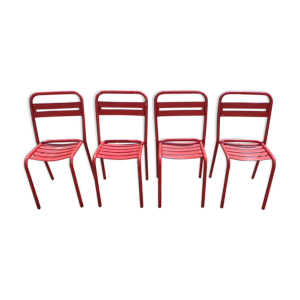 4 chaises de terrasse en métal