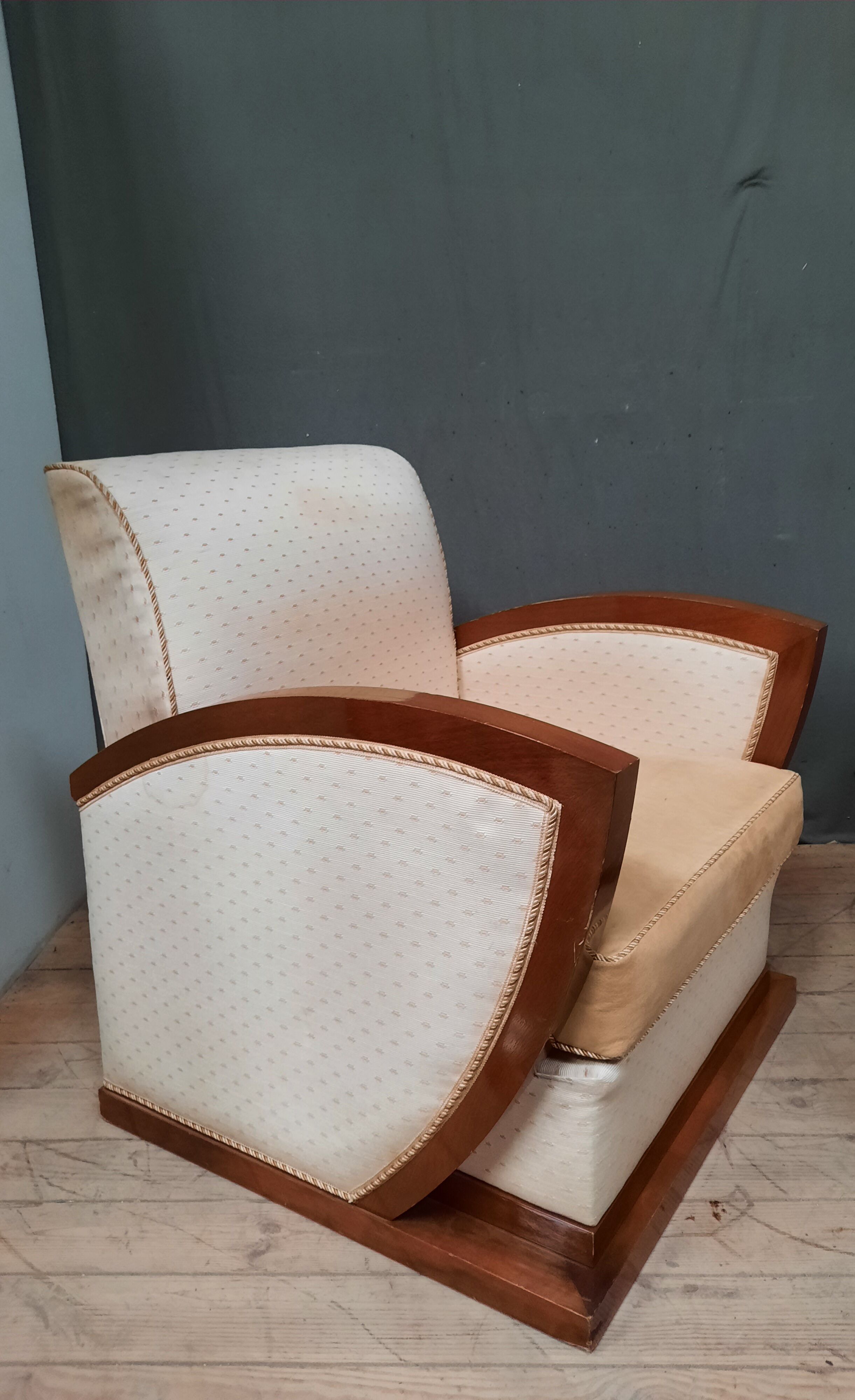 Pair of club dedign armchairs