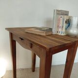 Old solid wood console - drawer - curved line - chic country style