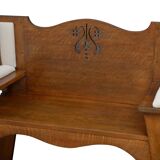 Arts And Crafts oak hall bench