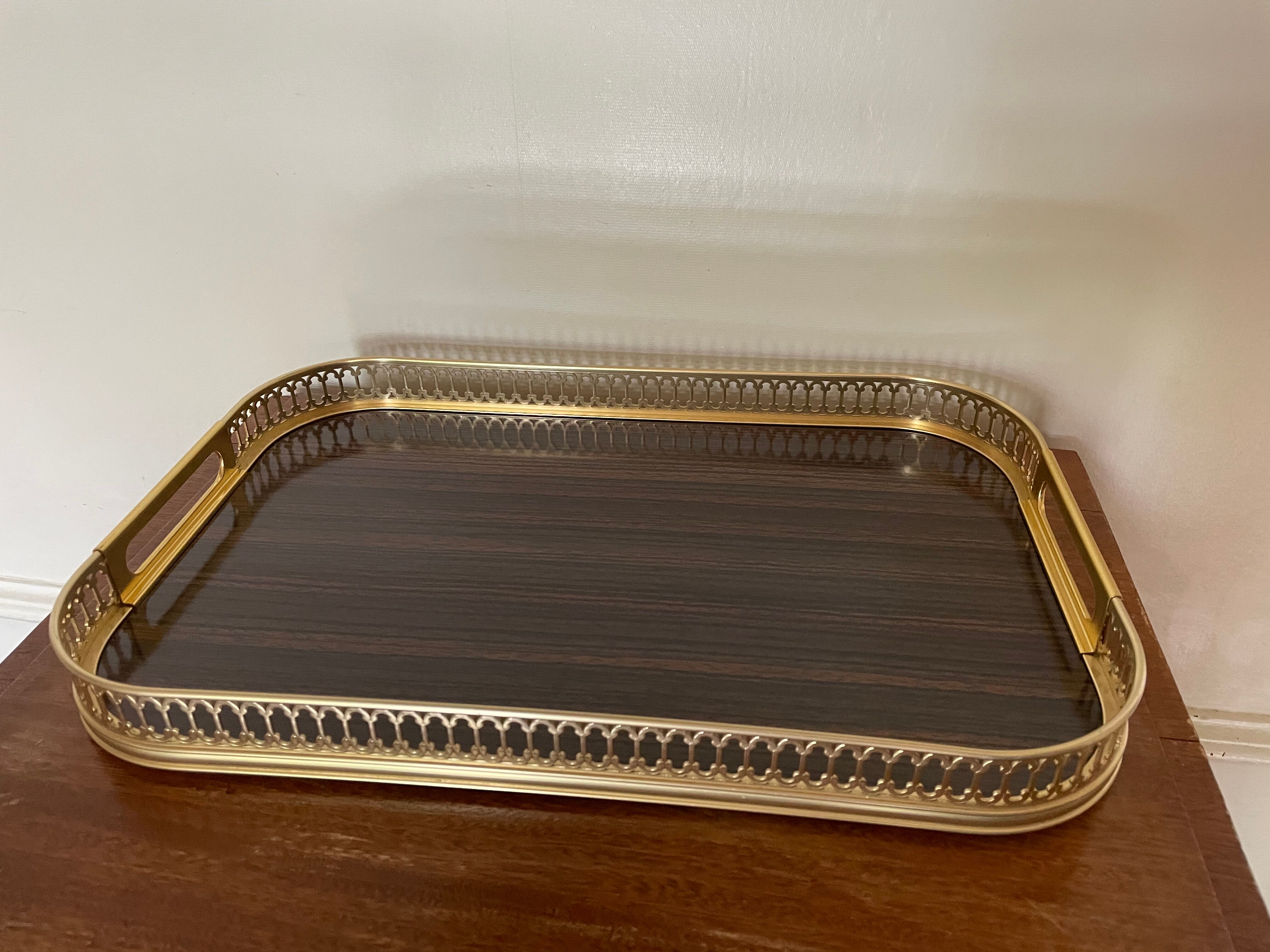 Vintage brass and formica tray 1950s