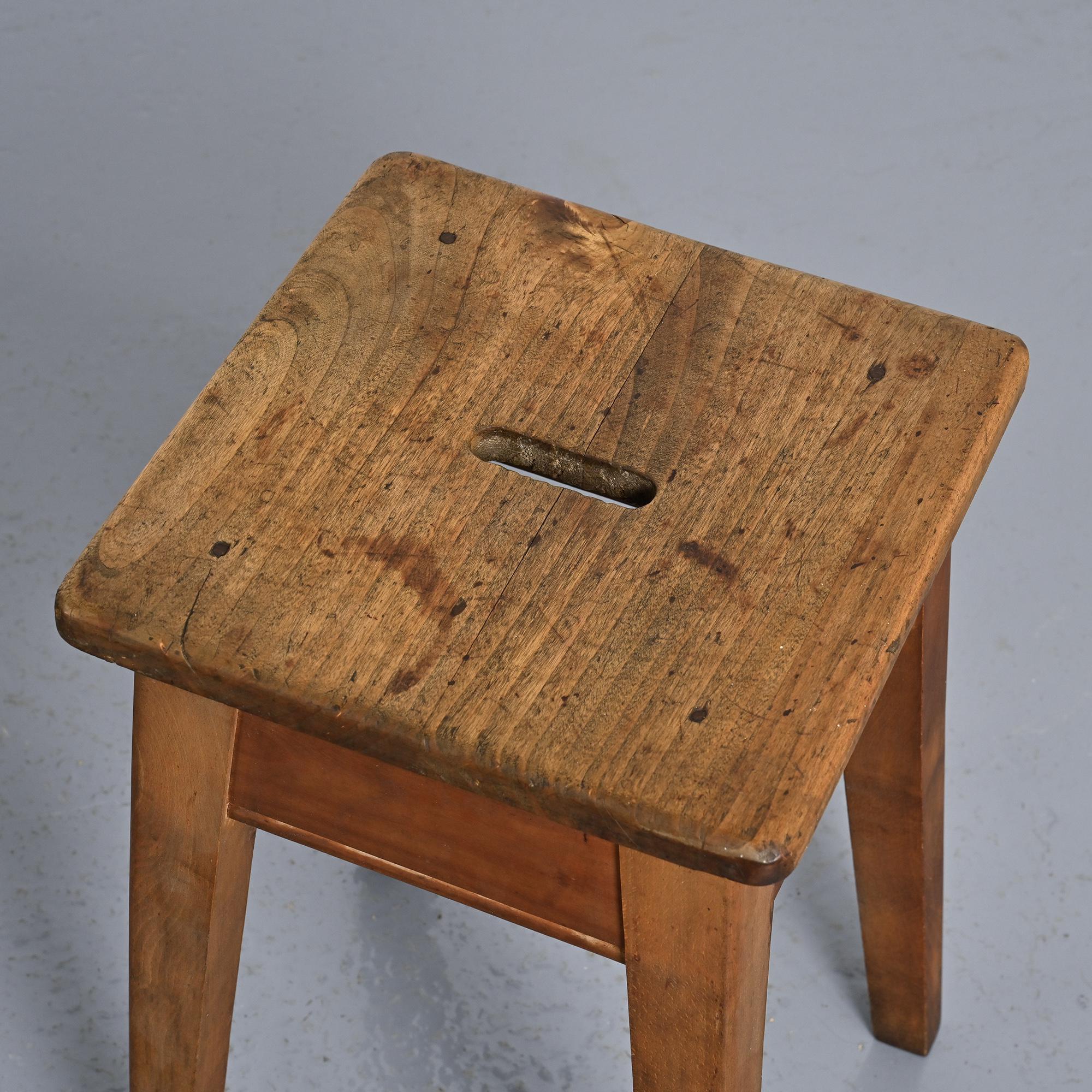 Pair of pine stools, Courchevel, France, circa 1960