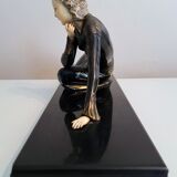 Chryselephantine sculpture signed Meneville