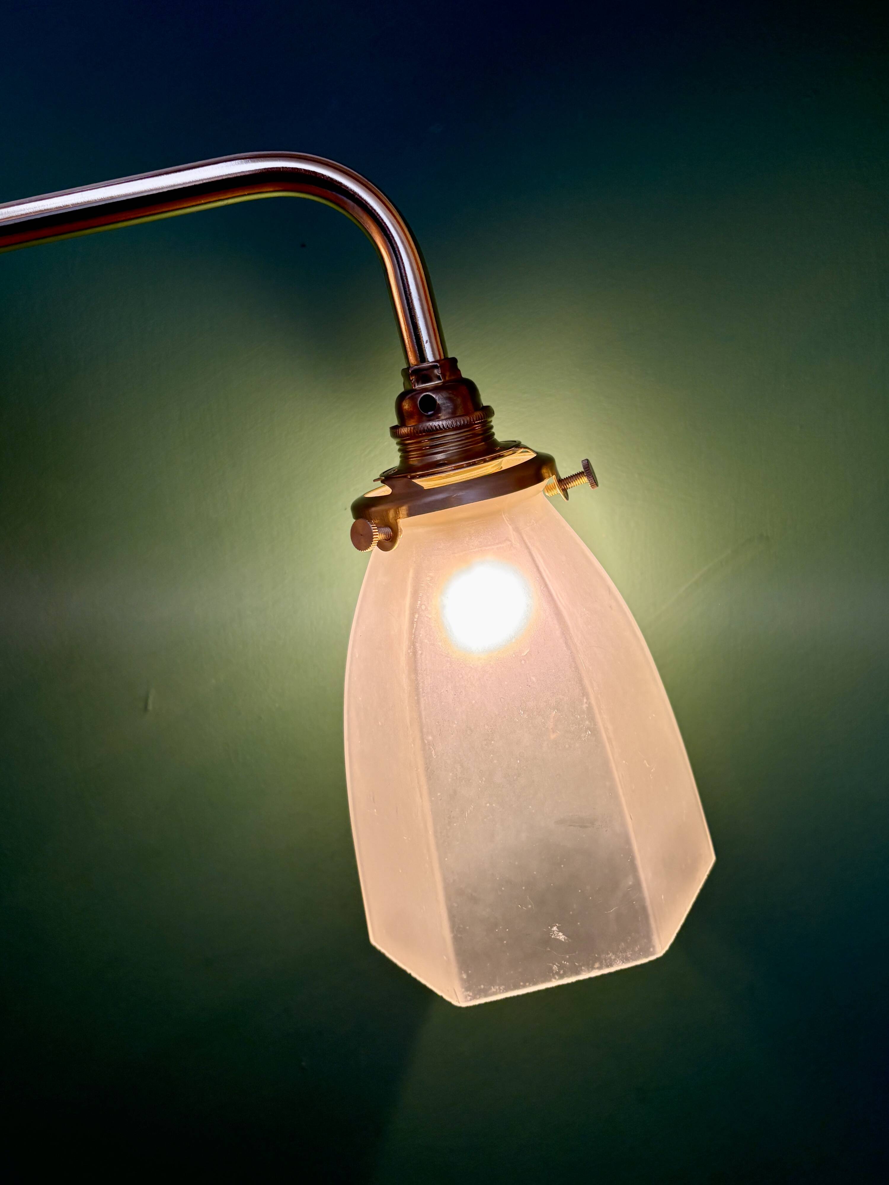Vintage frosted glass tulip wall light
