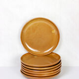 Set of 7 stoneware dessert plates