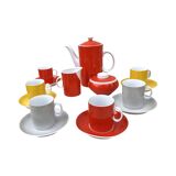 Coffee service for 6 people, milo designed by a. sadulski, karolina table porcelain plant, poland, 1