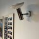 Wall light in metal and chrome-plated plastic