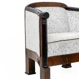 19th Century Biedermeier Mahogany Feather Two Armchairs and Sofa, Vienna