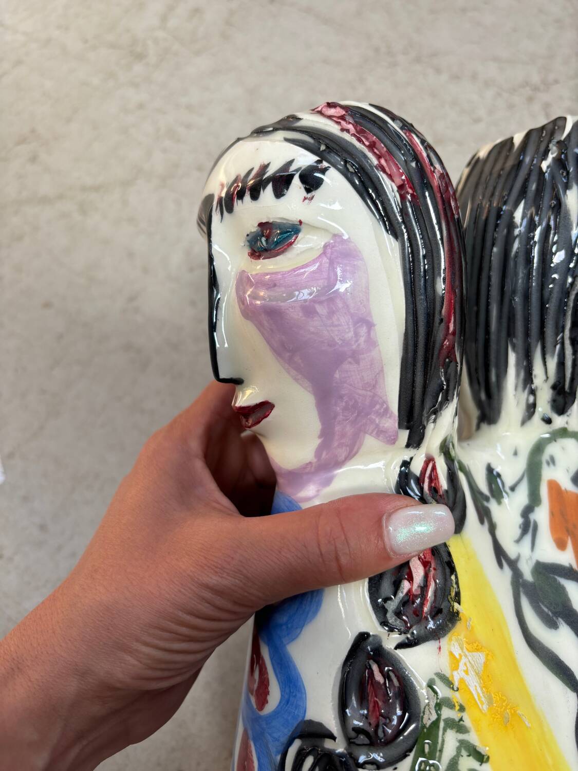 Double ceramic Face Vase