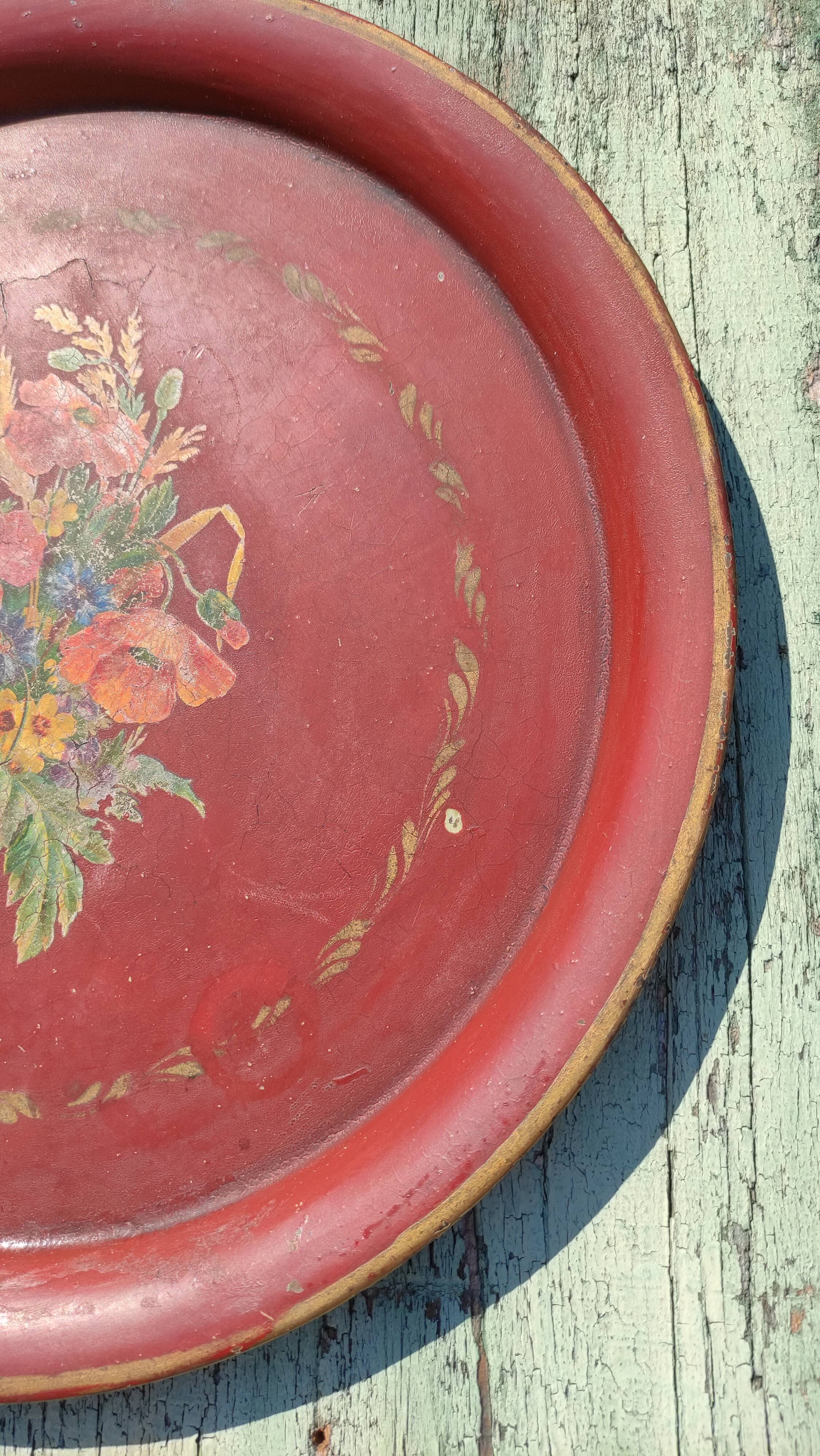 Large plate in painted sheet metal Napoleon III