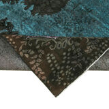 Handmade carved anatolian 1970s 187 cm x 288 cm brown rug