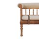 Luxury Handcrafted Rustic Chic Hallway Bench - Mango Wood,  Boucle & Buffalo Leather