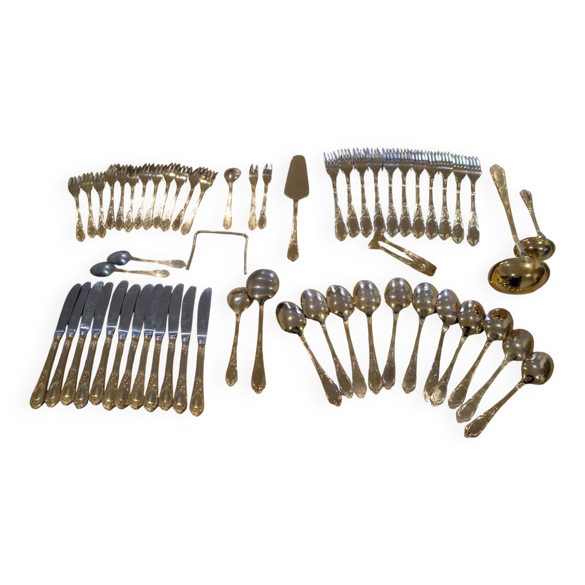 Luxury Cutlery Set Solingen SBS Gold Plated with 23/24 Carats - 70 Pieces