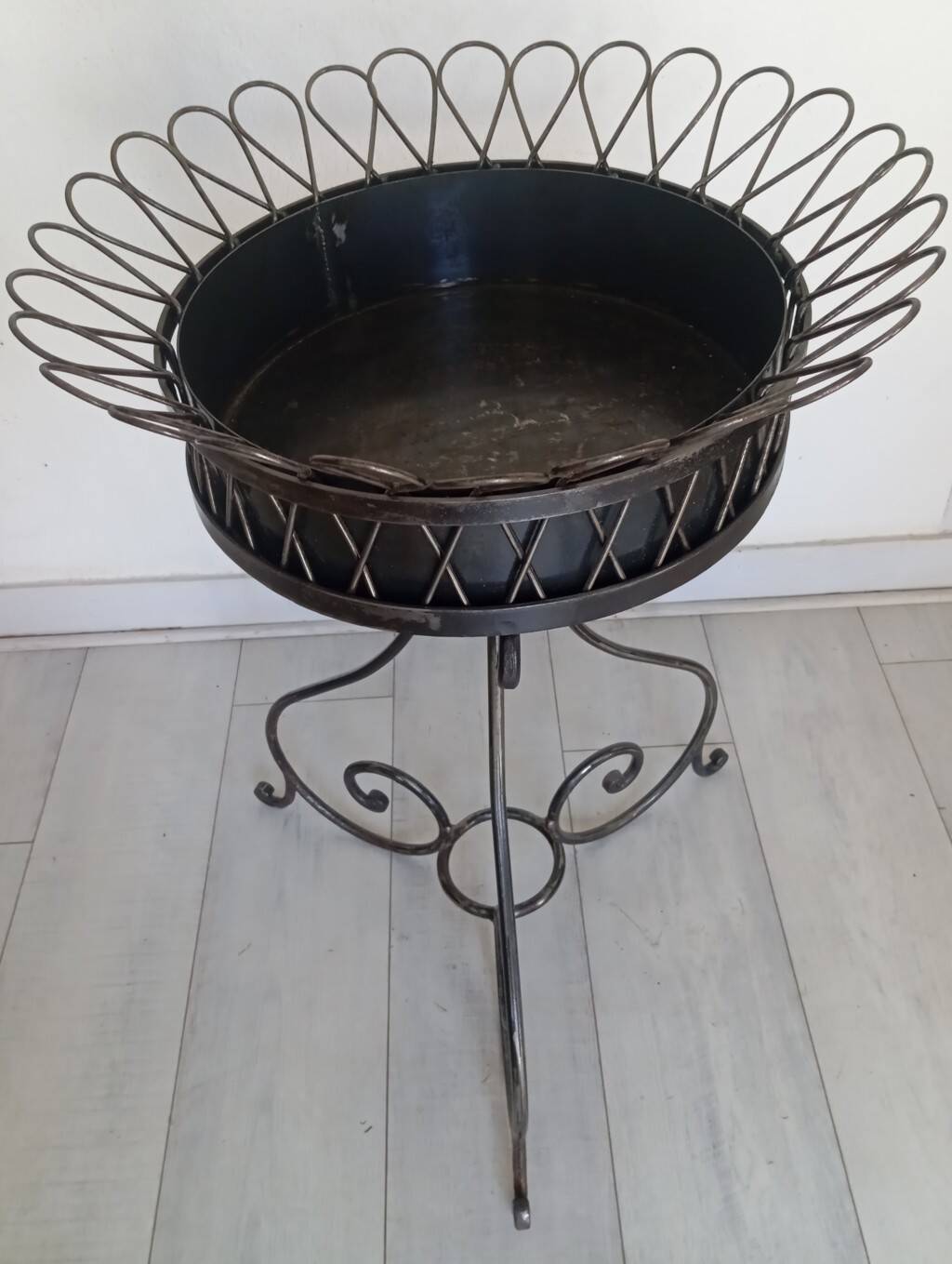 Pair of wrought iron planters