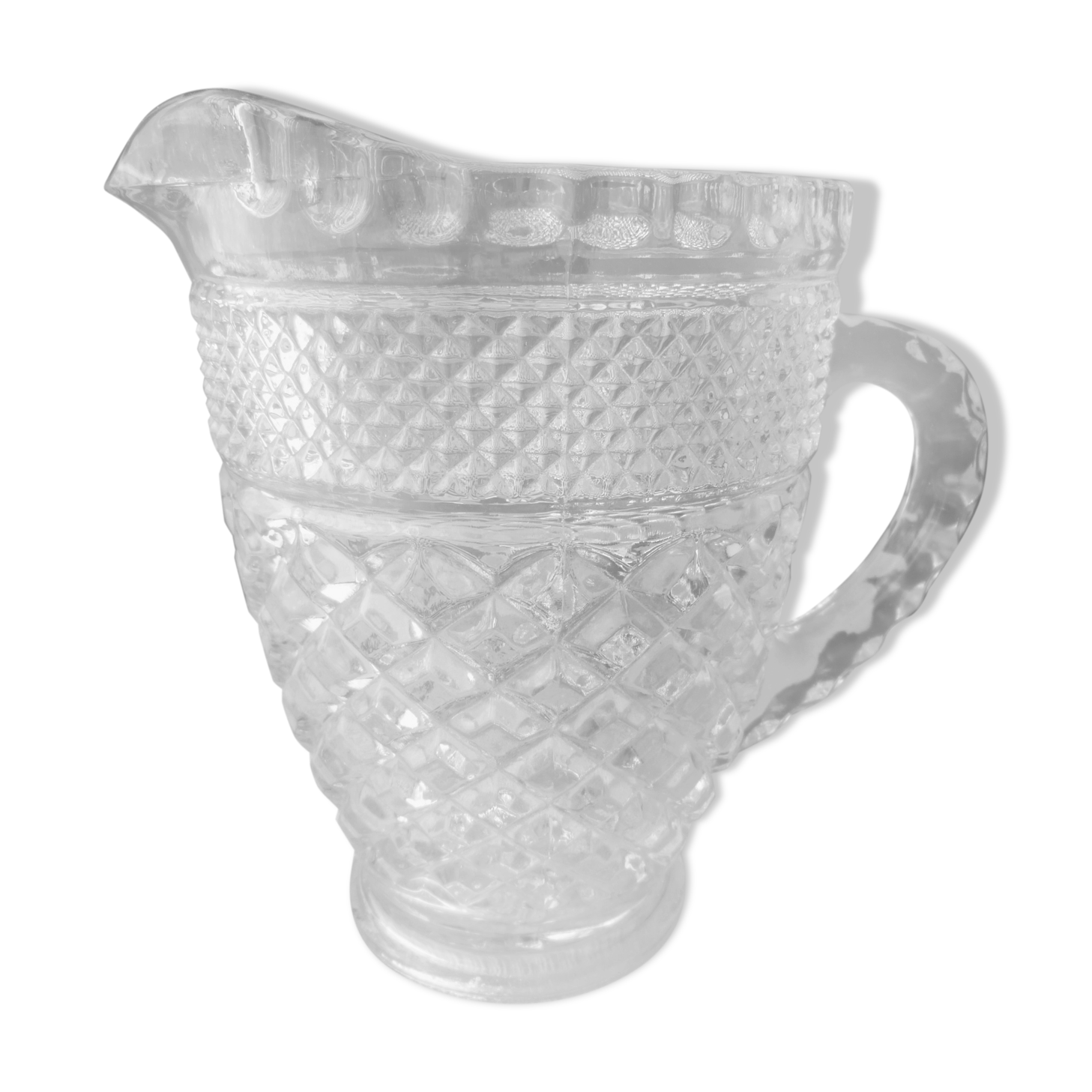 Carafe à eau en verre pressé moulé pointe de diamant  500 ml