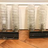 Pair of double glass wall light