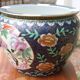 Large Chinese cache-pot in polychrome porcelain – flowers and birds – Ø33 cm