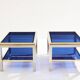 Pair of Flaminia chrome brass side tables by Willy Rizzo 1970