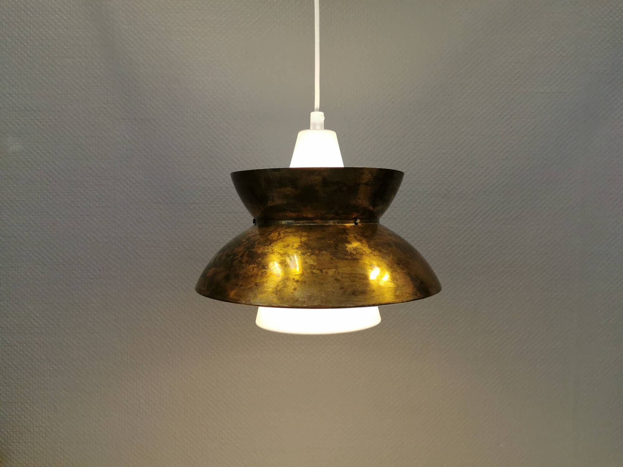 Navy hanging lamp, by Utzon for Louis Poulsen Denmark 1960s.