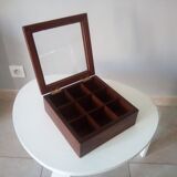 Glass box with solid teak lockers 70s/80s