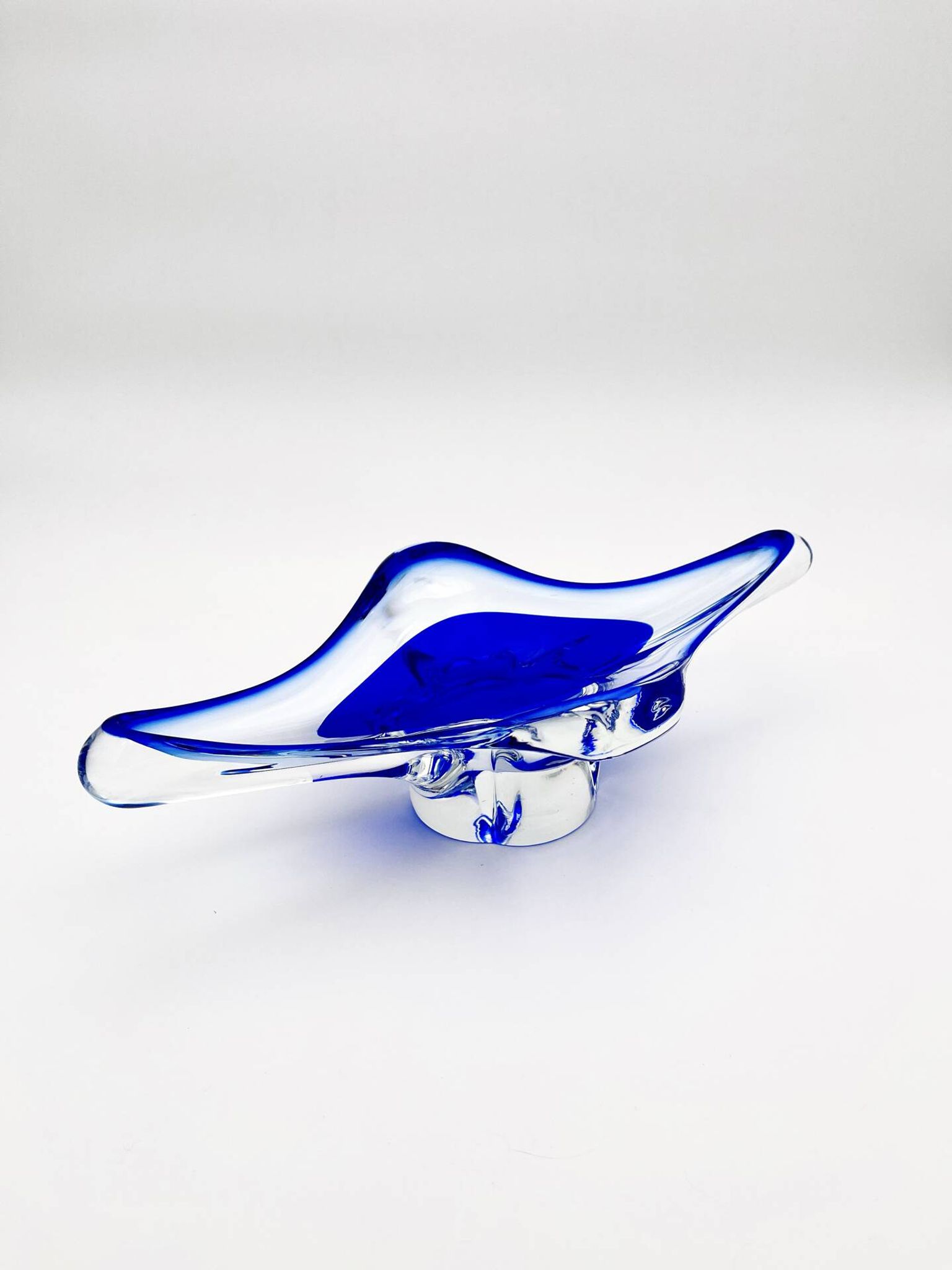 Lot vase and bowl - Josef Hospodka Chribska - Blue Sommerso - 1960