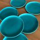 6 vintage flat earthenware plates