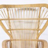 Fauteuil design en rotin des années 1970 « Peacock Throne » par Rohe Noordwolde