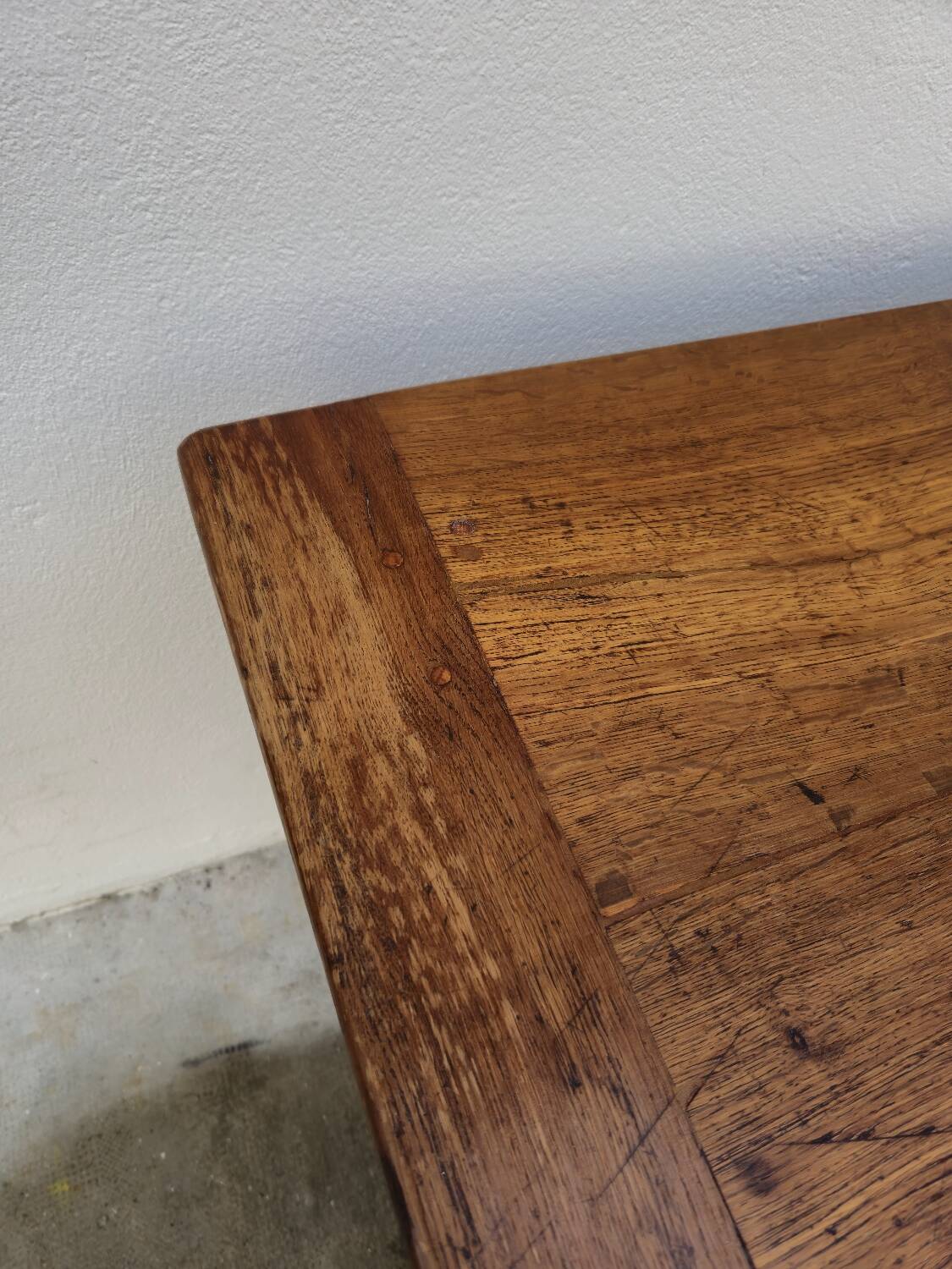 Antique rustic farmhouse table made in the 1900s - 1.54m