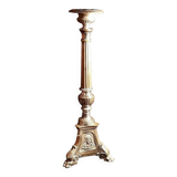 Lamp base, church candlestick in bronze, silver plated, Neo-Gothic style