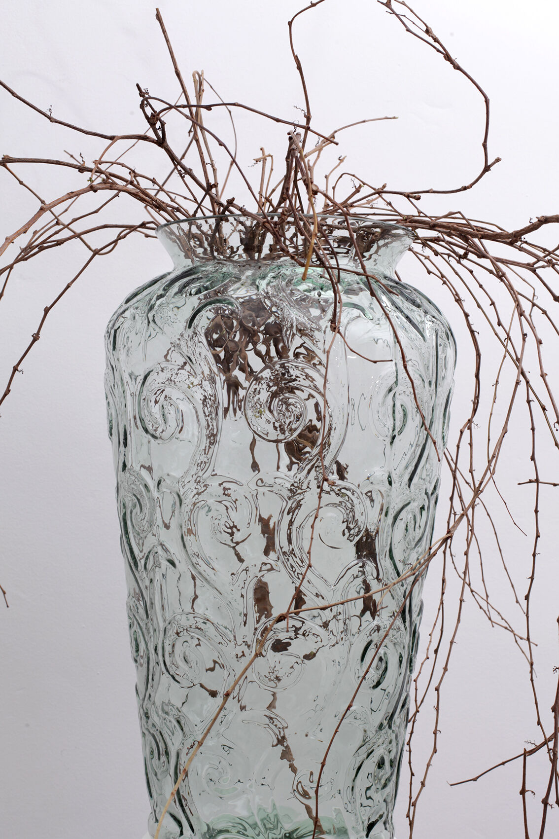 Vase carved glass 51 cm