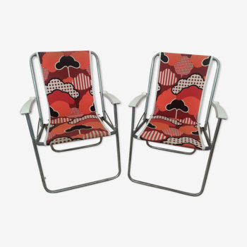 Pair of 70s camping folding chairs