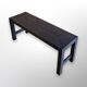 Modernist black wood bench, Belgium 1970s