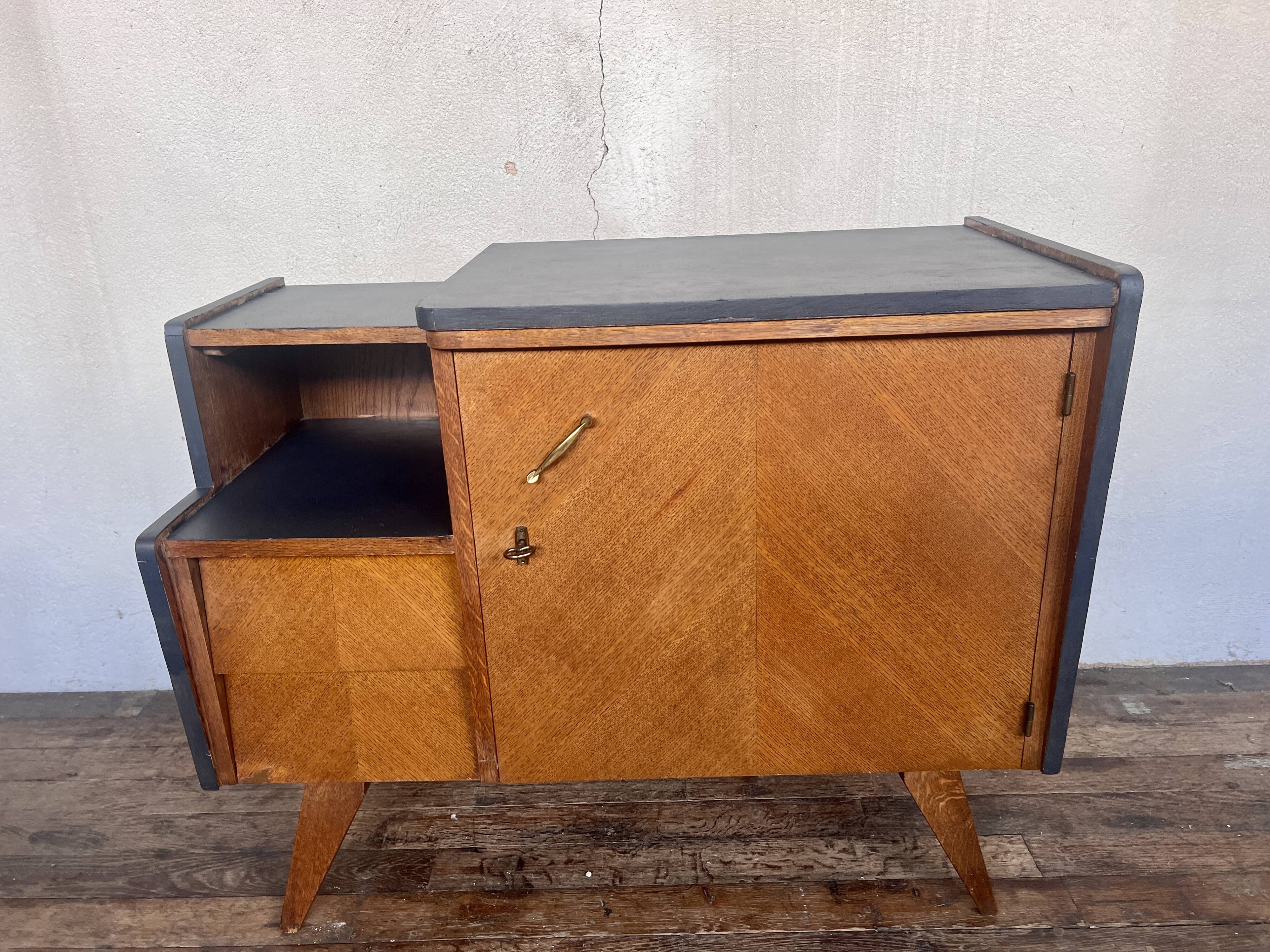 Meuble tv enfilade vintage pieds compas