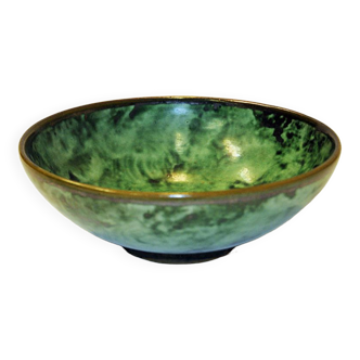 Green glazed stonewear dish by Nittsjö Keramik, Sweden 1940s