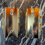 Pair of Venini wall lamps, half-moon glass, murano, Italy 1970