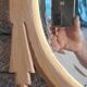 Carved wooden mirror Art Nouveau France 1920 oval shape
