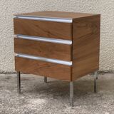 Vintage rosewood chest of drawers aluminum and chrome 1960