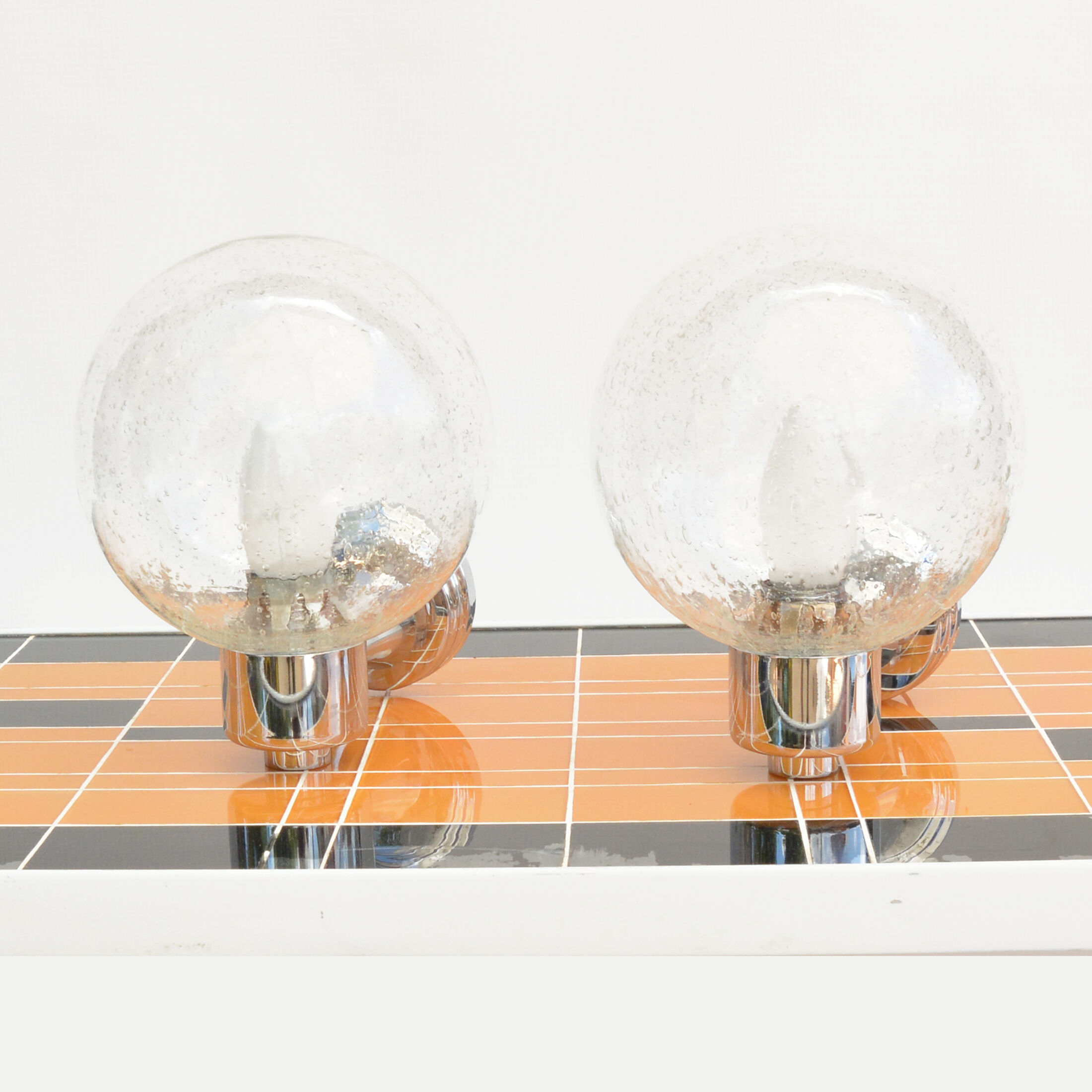 1980s pair of wall lamps, Karl Lenz, Germany